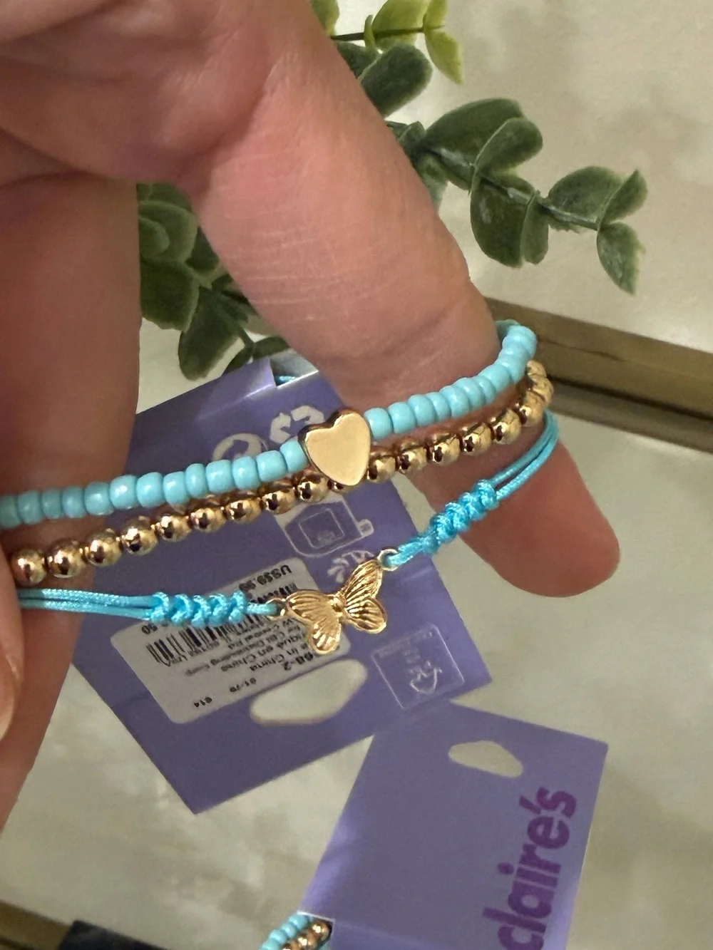 Turquoise and Gold Layered Bracelet Set